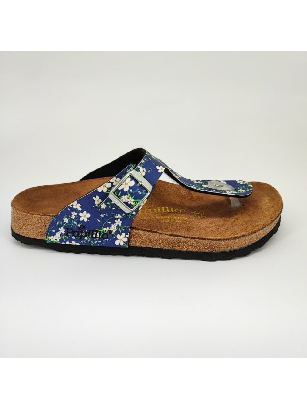 Birkenstock Papillio Gizeh Women's Size 7 Sandals Birko-Flor Blue Floral Thong